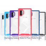 Wholesale Galaxy Note 10+ (Plus) Clear Dual Defense Hybrid Case (Hot Pink)